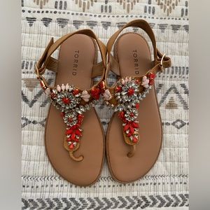 Torrid Tan Gemstone T-Strap Sandal - Size 8